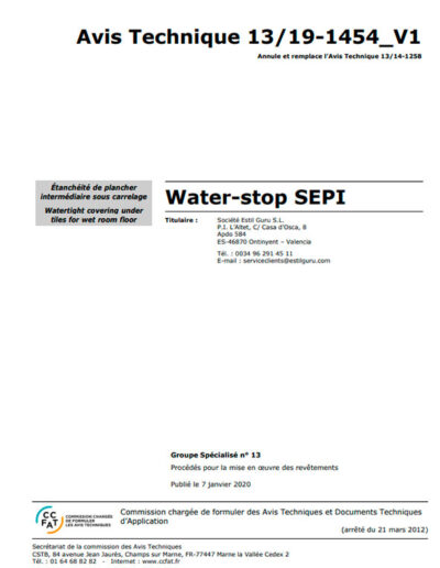Water-stop SEPI